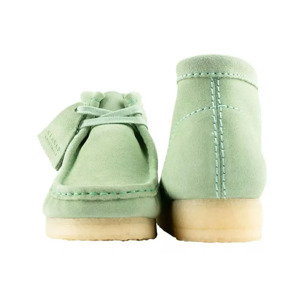 Clark Originals Men’s Wallabee Mint Green Suede Leather  Lace Up Square Toe Ankl